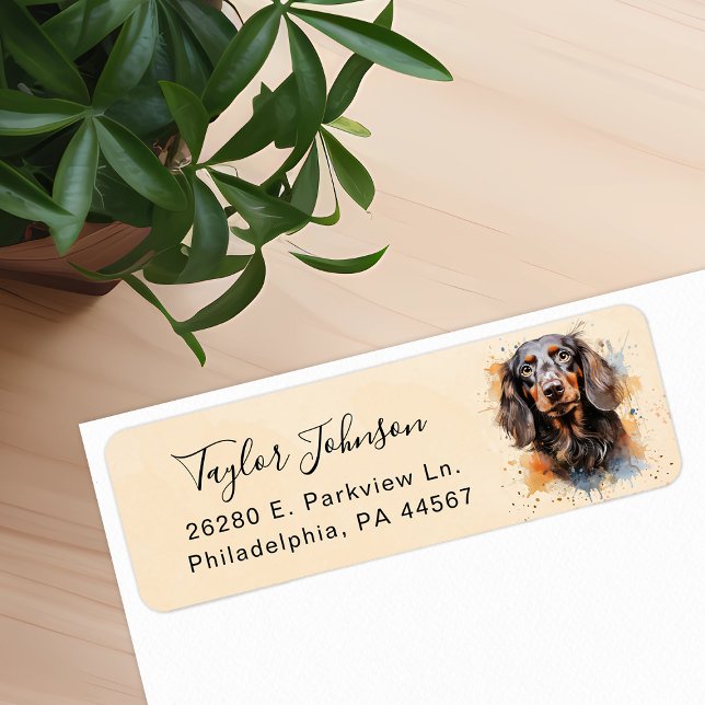 Dachshund Dog Return Address Label (Creator Uploaded)