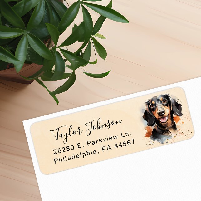 Dachshund Dog Return Address Label (Creator Uploaded)