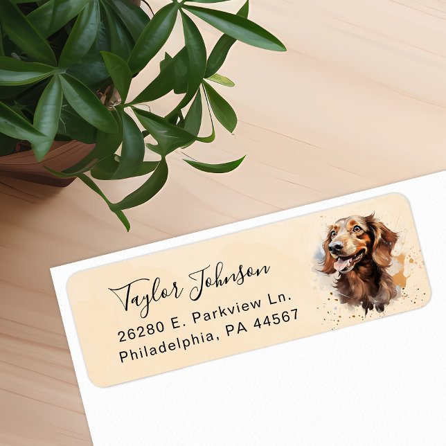Dachshund Dog Return Address Label (Creator Uploaded)