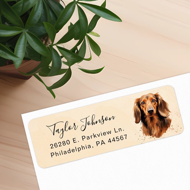 Dachshund Dog Return Address Label (Creator Uploaded)