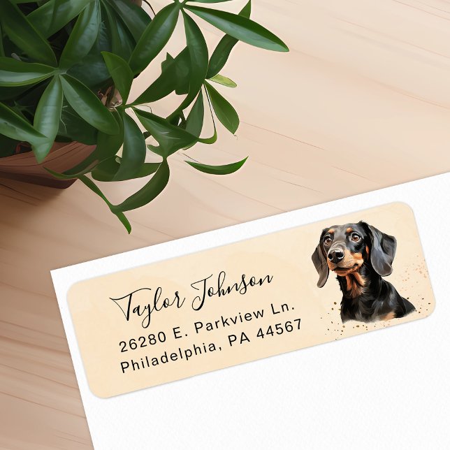 Dachshund Dog Return Address Label (Creator Uploaded)