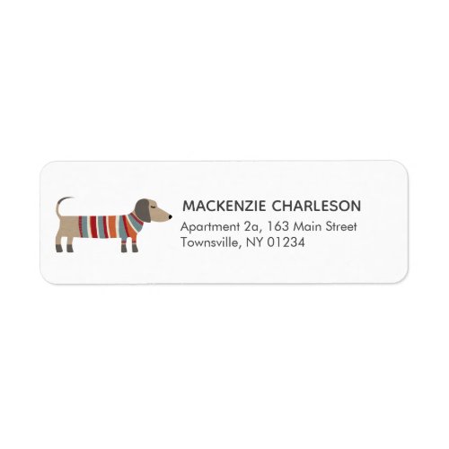 Dachshund Dog Return Address Label