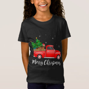 Dachshund Dog Riding Red Truck Christmas Decoratio T-Shirt