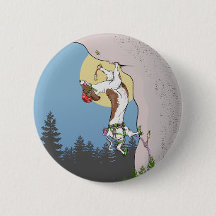 Dachshund dog rock climbing button