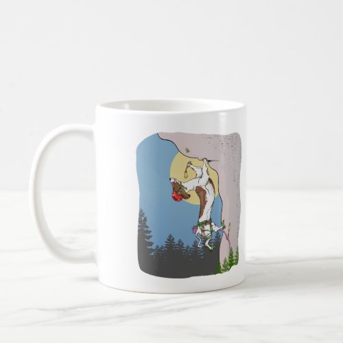 Dachshund dog rock climbing coffee mug