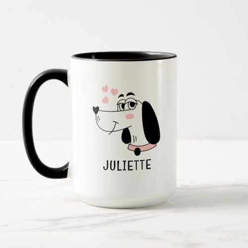 Dachshund Dog Romantic Pink Hearts Personalized Mug