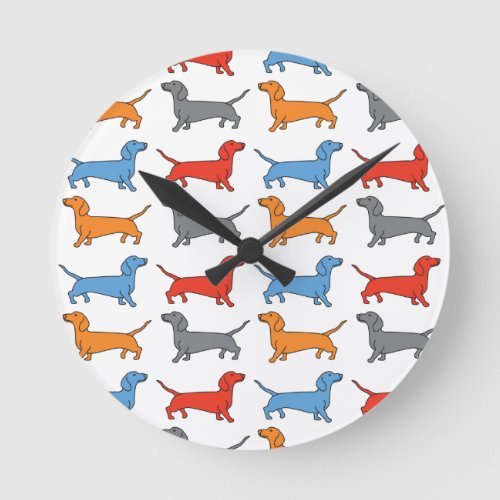 Dachshund Dog Round Clock