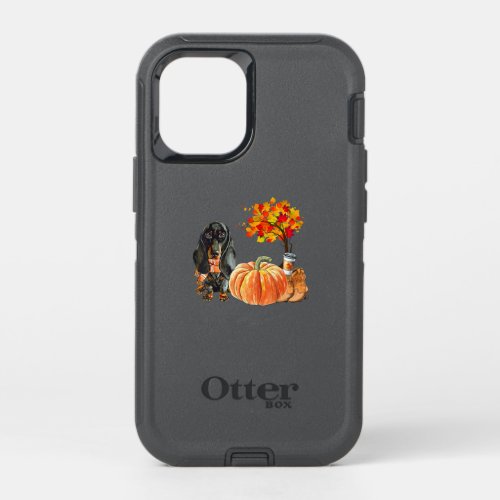 Dachshund Dog Scarf Pumpkin Autumn Leaves Fall OtterBox Defender iPhone 12 Mini Case