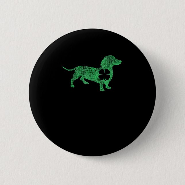 Dachshund Dog Shamrock St. Patrick's Day Saint Pad Button (Front)