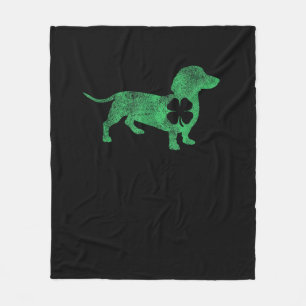 Dachshund Dog Shamrock St. Patrick's Day Saint Pad Fleece Blanket