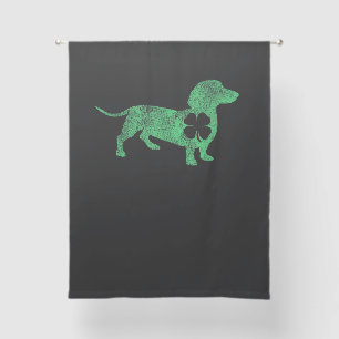 Dachshund Dog Shamrock St. Patrick's Day Saint Pad Sheer Curtains