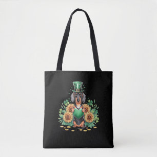 Dachshund Dog Shamrock St. Patrick's Day Saint Pad Tote Bag