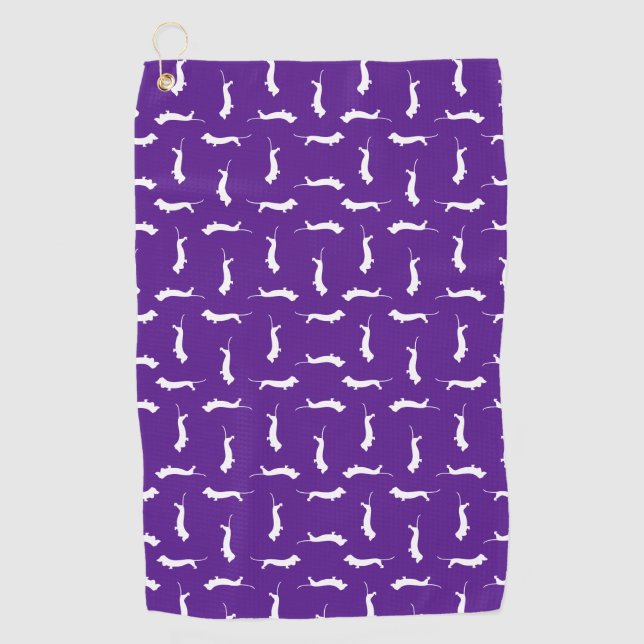 Dachshund Dog Shapes Print Pattern Wiener Dog Art Golf Towel (Front)