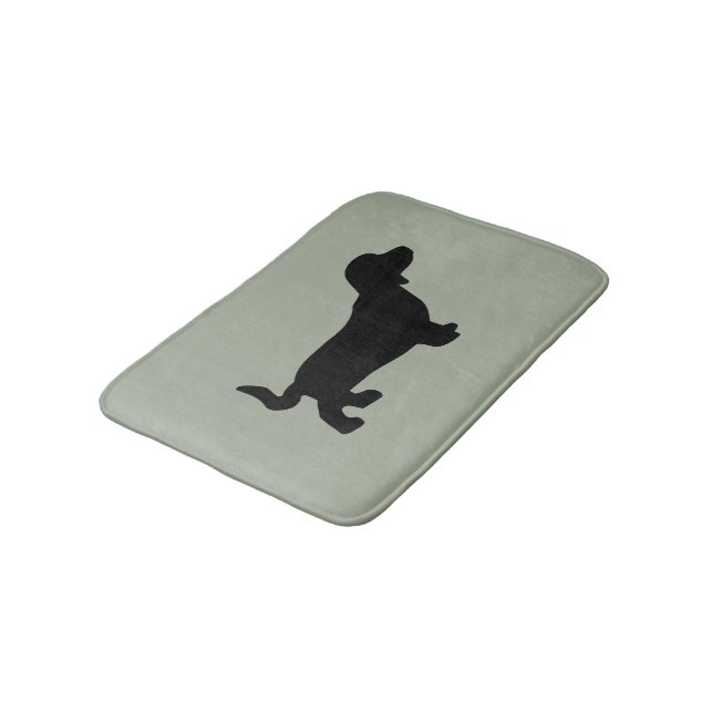 Dachshund Dog Silhouette Bath Mat (Angled)