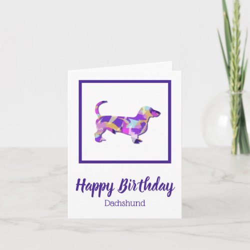Dachshund Dog Silhouette Cute PPYB Birthday Card