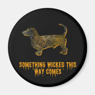Dachshund Dog Silhouette Fun Halloween Magnet