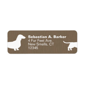 Dachshund Dog Silhouette Wiener Dog Return Address Label