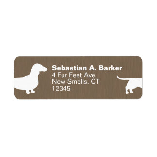 Dachshund Dog Silhouette Wiener Dog Return Address Label