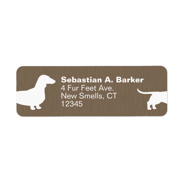 Dachshund Dog Silhouette Wiener Dog Return Address Label (Front)