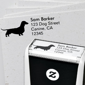 Dachshund Dog Silhouette Wiener Dog Return Address Self-inking Stamp