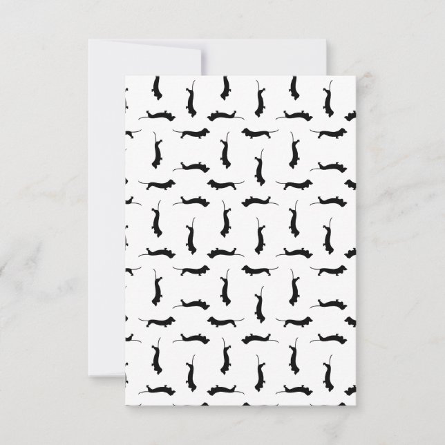 Dachshund Dog Silhouettes CUSTOM BACKGROUND COLOR Thank You Card (Front)