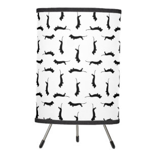 Dachshund Dog Silhouettes CUSTOM BACKGROUND COLOR Tripod Lamp