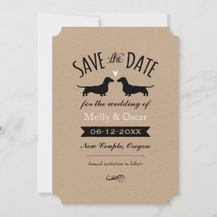 Dachshund Dog Silhouettes Wedding Save the Date