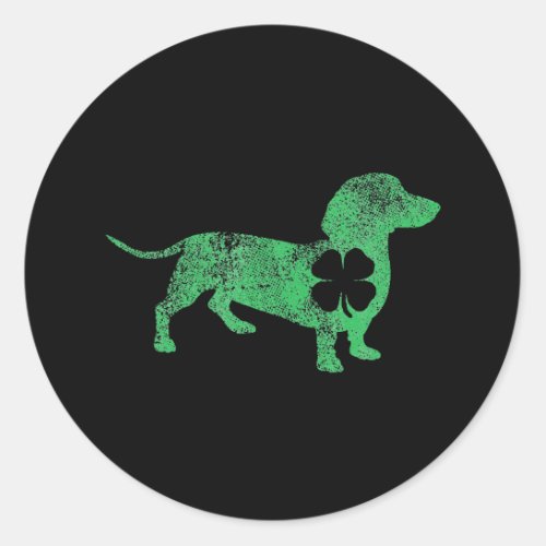 Dachshund Dog St Patricks Day Saint Paddys Classic Round Sticker