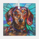 Dachshund Dog &quot;Stained Glass&quot; Glass Ornament