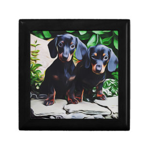 Dachshund Dog Summer Garden Birthday Poster Gift Box