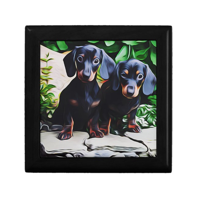 Dachshund Dog Summer Garden Birthday Poster Gift Box (Front)
