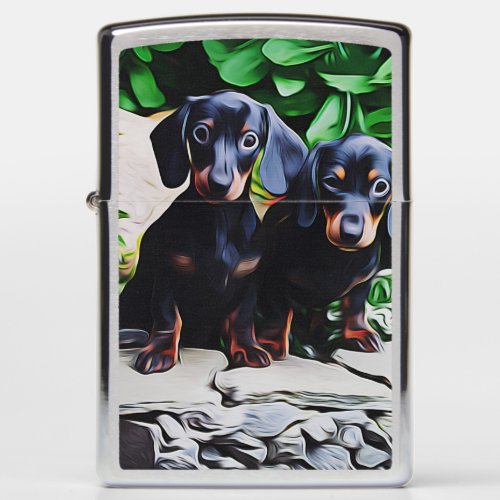 Dachshund Dog Summer Garden Birthday Poster Zippo Lighter