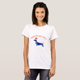 Dachshund Dog   T-Shirt, New Year
