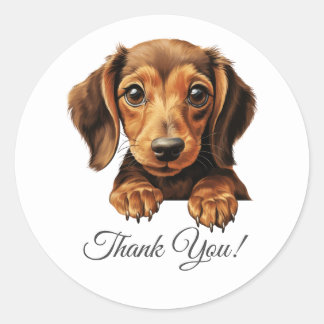 Dachshund Dog Thank You Classic Round Sticker