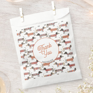Dachshund Dog Thank You Personalized Favor Bag