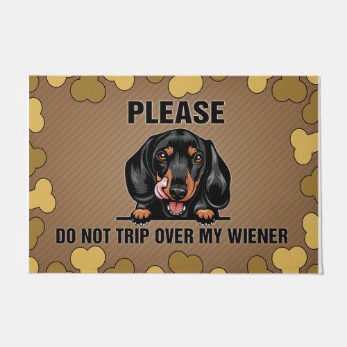 Dachshund Dog Trip Over My Wiener Funny Doormat