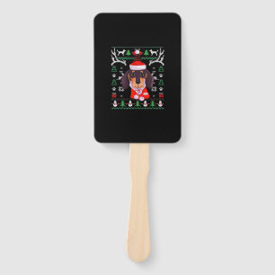 Dachshund Dog Ugly Christmas Classic T-Shirt Hand Fan