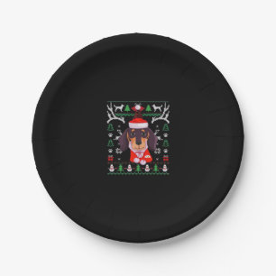 Dachshund Dog Ugly Christmas Classic T-Shirt Paper Plates