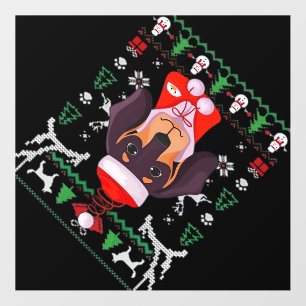 Dachshund Dog Ugly Christmas Classic T-Shirt Wall Decal