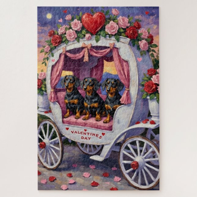 Dachshund Dog Valentine's Day Jigsaw Puzzle (Vertical)