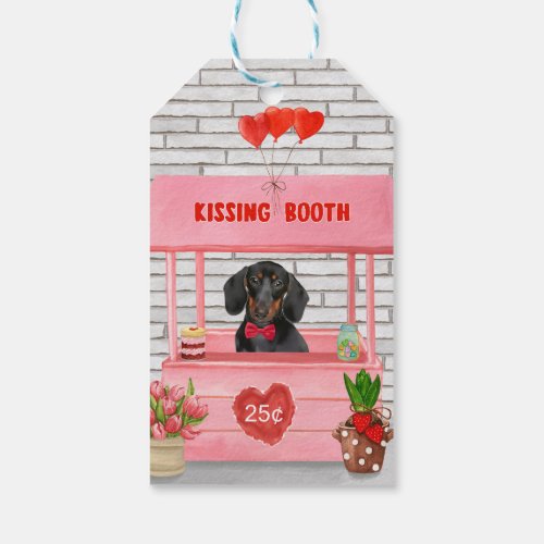 Dachshund Dog Valentines Day Kissing Booth Gift Tags