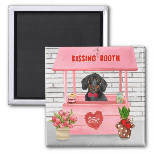 Dachshund Dog Valentines Day Kissing Booth Magnet