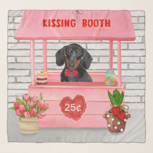 Dachshund Dog Valentine's Day Kissing Booth Scarf