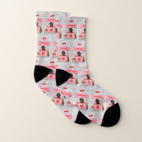 Dachshund Dog Valentines Day Kissing Booth Socks