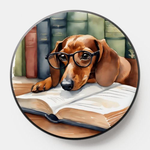 Dachshund  Dog Vintage Watercolor PopSocket