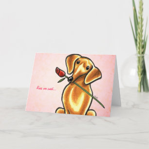 Dachshund Dog w/ Rose Custom Message Card
