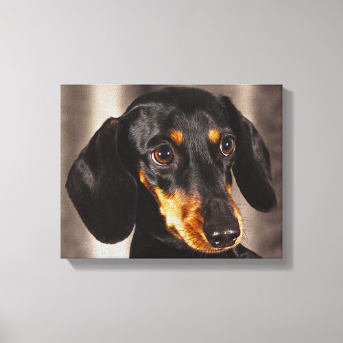 Dachshund Dog Water Color Oil Paint Art Canvas Print