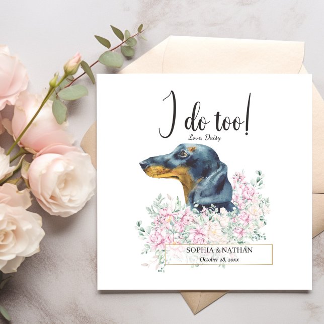 Dachshund Dog Wedding Cocktail Napkins (Creator Uploaded)