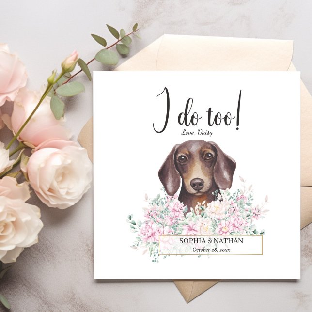 Dachshund Dog Wedding Cocktail Napkins (Creator Uploaded)