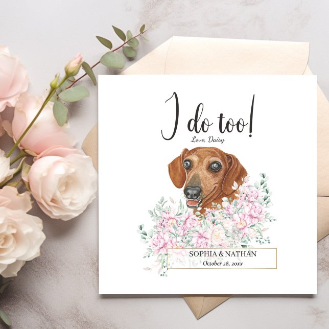 Dachshund Dog Wedding Cocktail Napkins (Creator Uploaded)